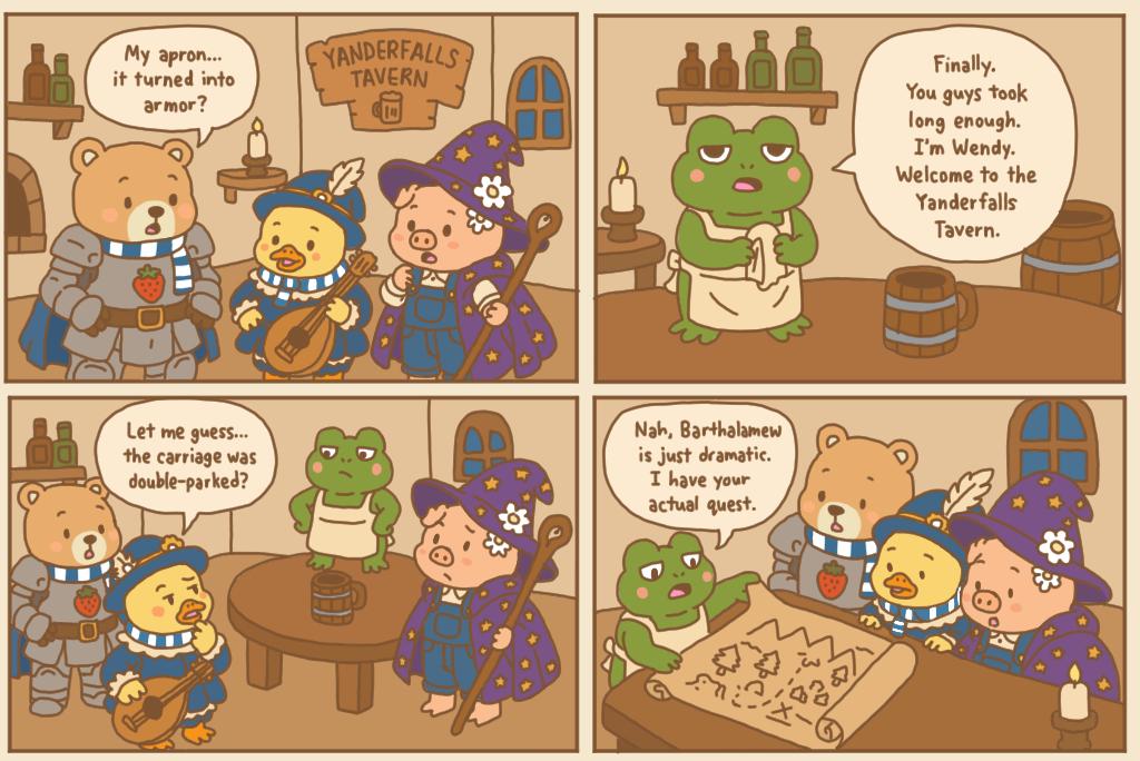 Berry Bear and the Legendary Quest, Chapter 2 Part 1: The Yanderfalls Tavern